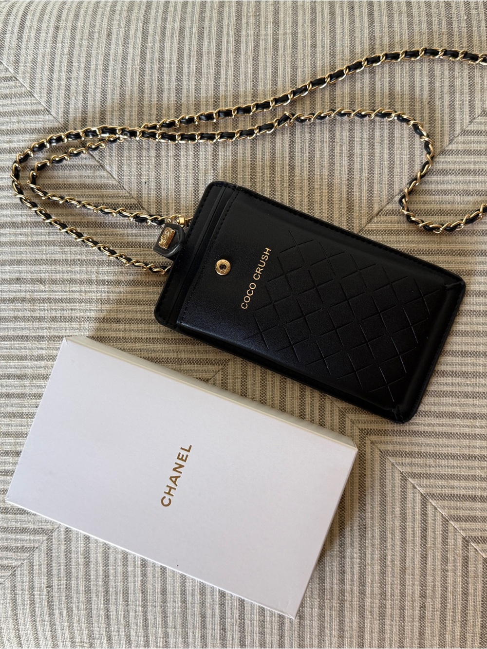 Chanel GWP Coco Crush Phone Holder Case with Removable Chain